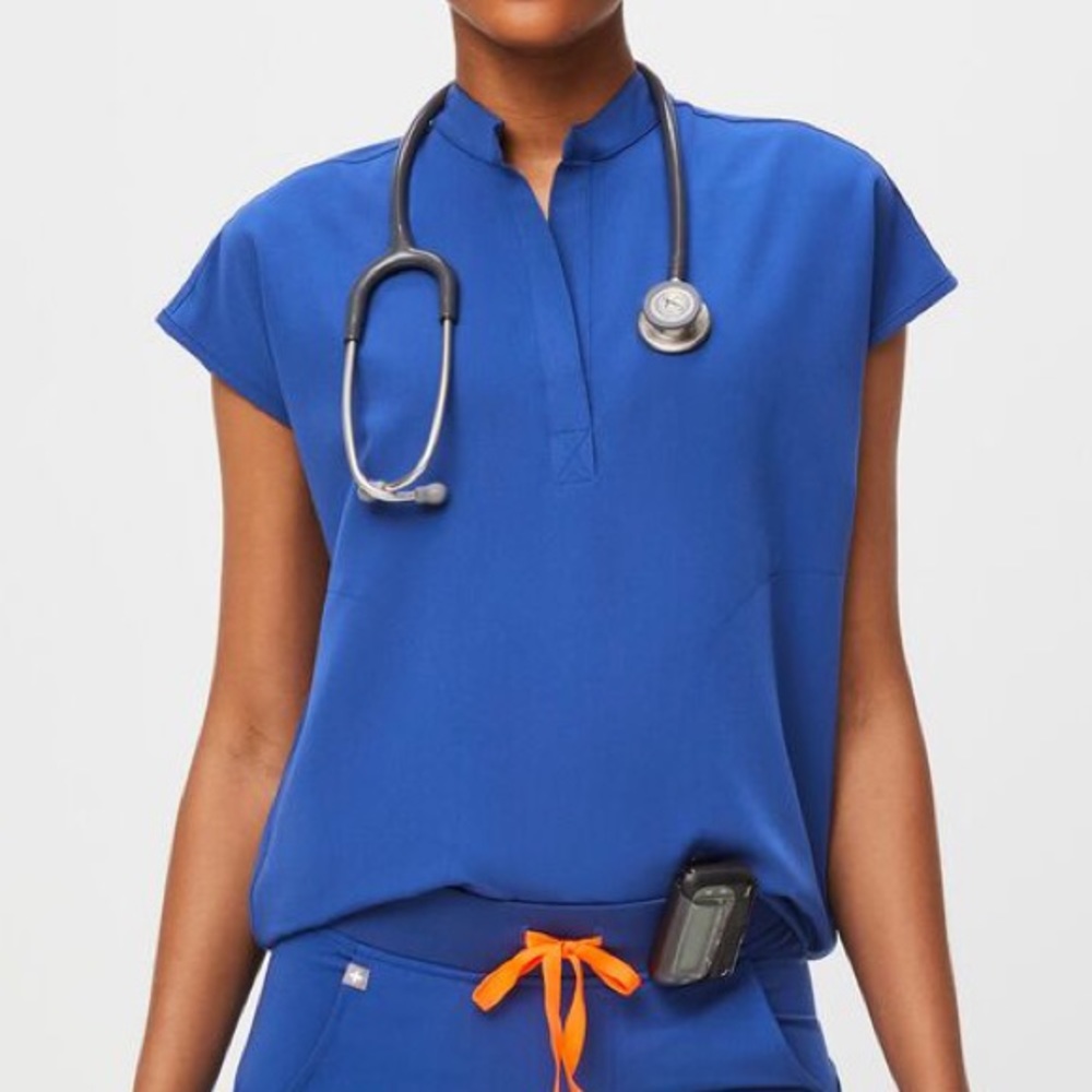 Figs Rafaela Oversized Scrub Top Scrubs Shirt Winning Blue